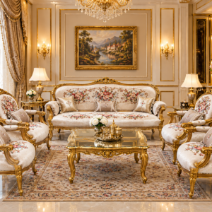 Royal Versailles Floral Carved Sofa Set
