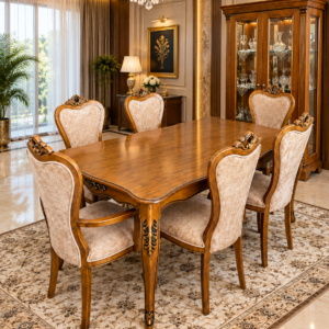 Classic Teak Wood Dining Table Set