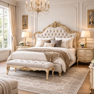 Royal Versailles Tufted Carved Bed